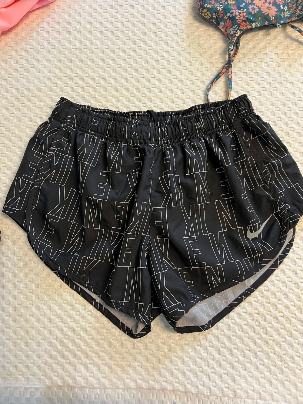 Nike Black All-Over Logo Athletic Shorts